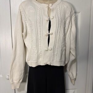 White Cable Knit Sweater